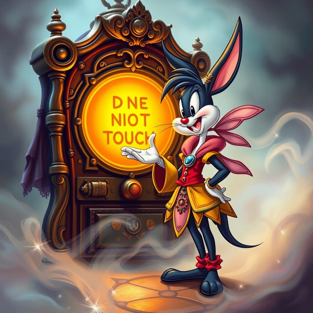 Cartoon Character on the Brink of Discovery