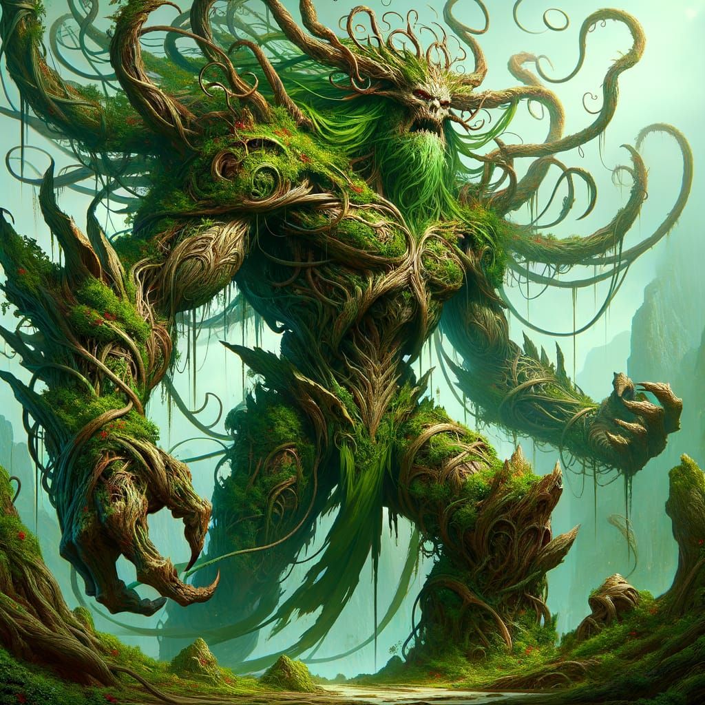 Majestic Verdant Terror: Epic Fantasy Plant Creature