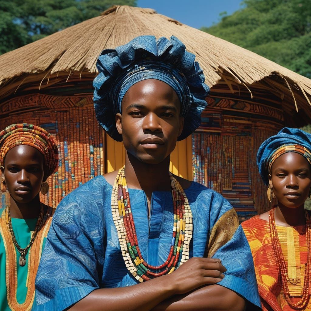 Vibrant Africans in Traditional Attire Come Together in Joyf...