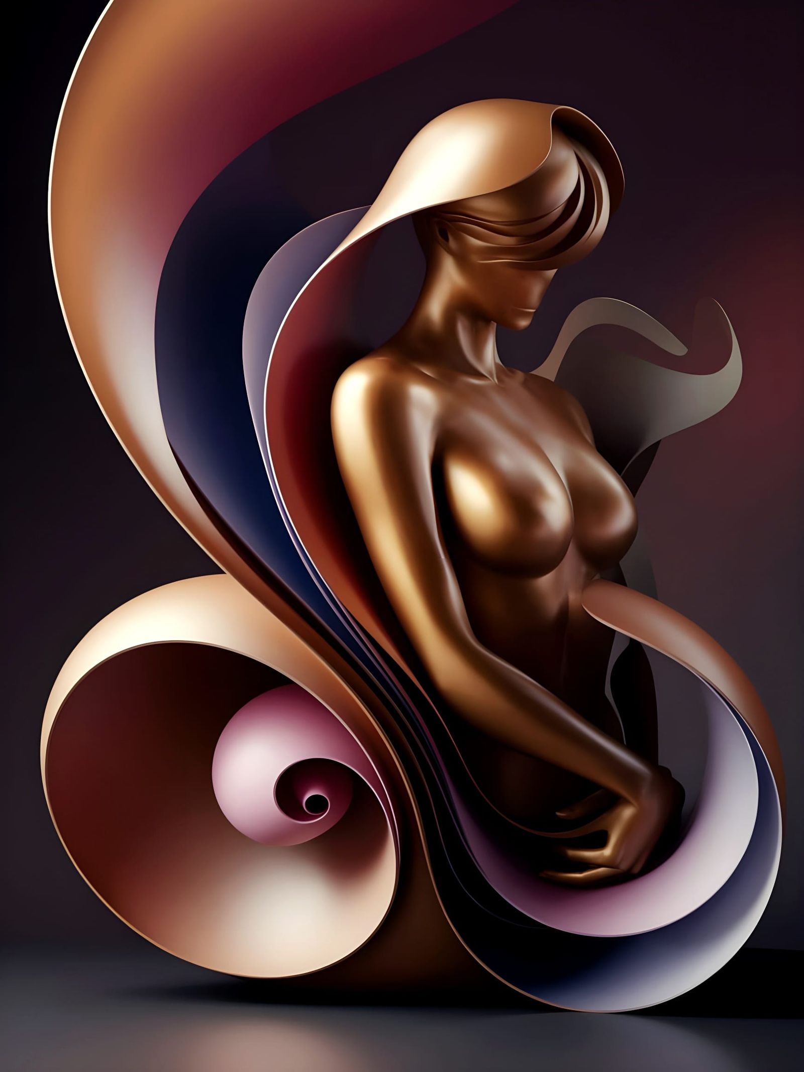 Surreal Bronze Goddess in Dada Style