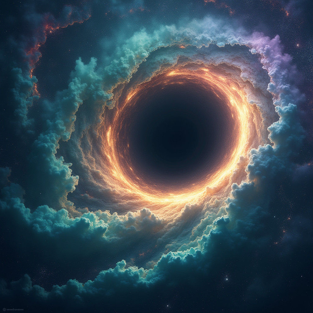 Cosmic Galaxy with Swirling Blackhole Center