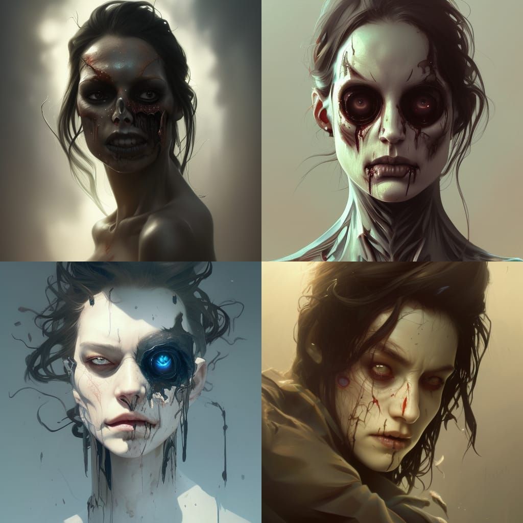 Detailed Undead Portrait in Hyperdetailed Style
