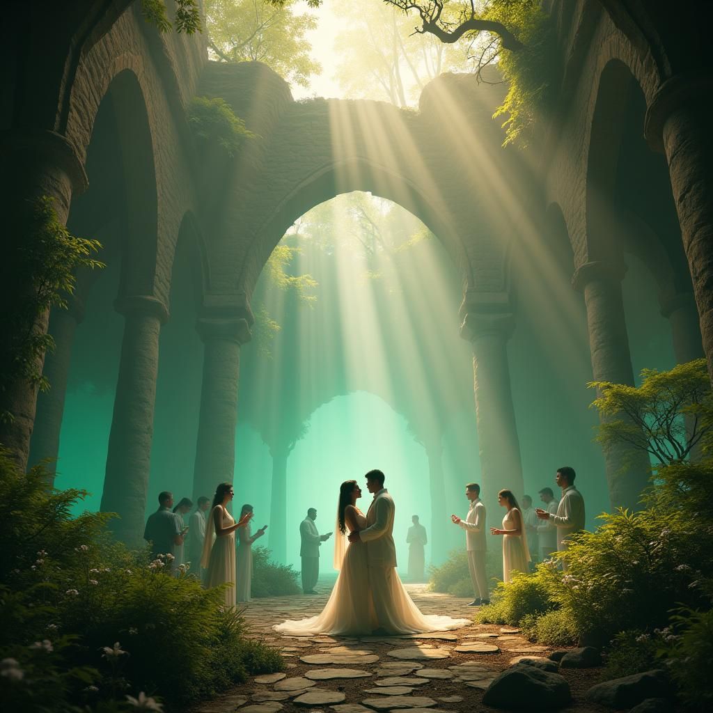 Mystical Wedding Ceremony in Ancient Ruins