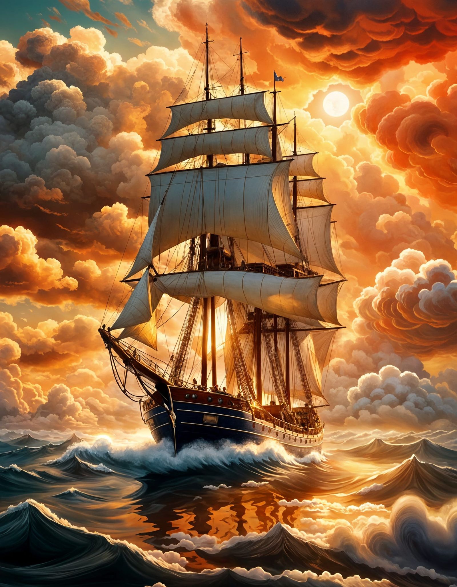 Majestic Schooner at Golden Hour