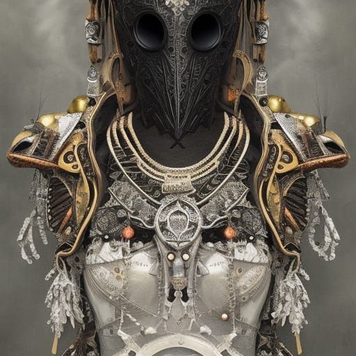 Dystopian Plague Doctor in Dark Academia Style