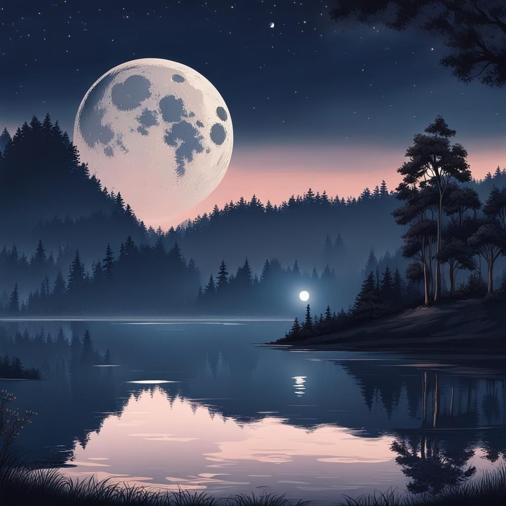 Calming Moonlight Nightscape