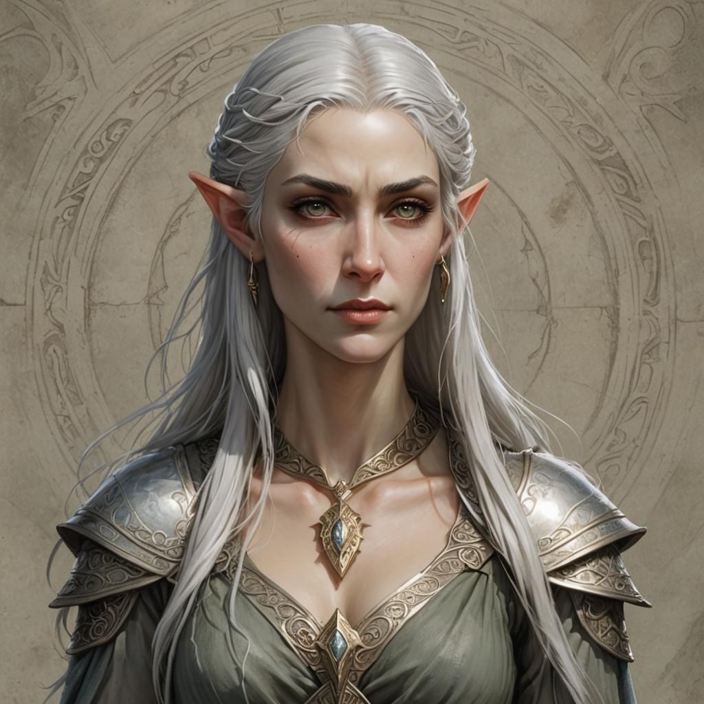 Ayleid Elf Oracle in Art Deco Style