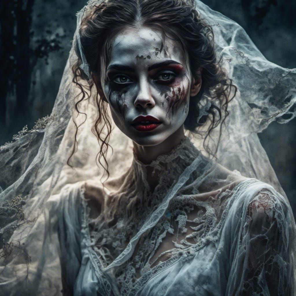 Gothic Victorian Woman with Intricate Face Paint