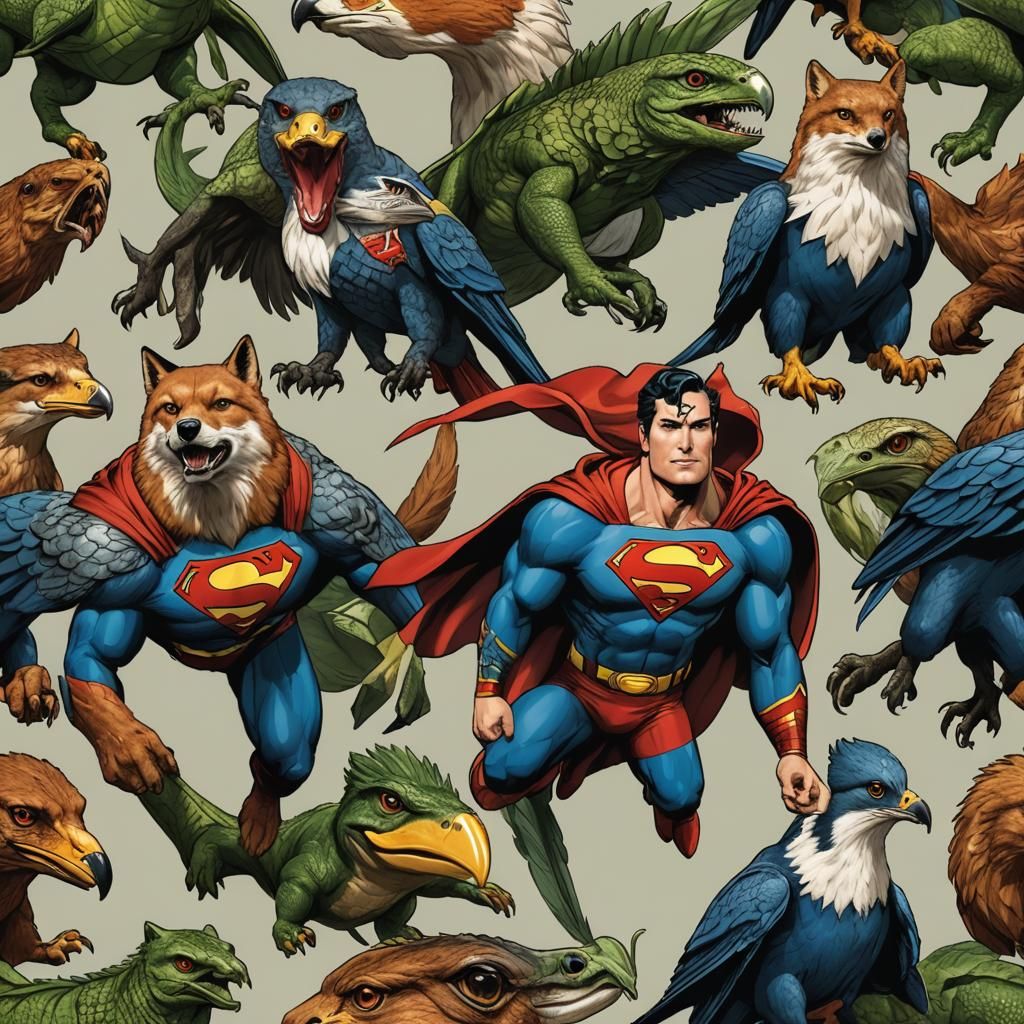 Animal Superhero: Superman Hybrid in Hyperrealistic Style