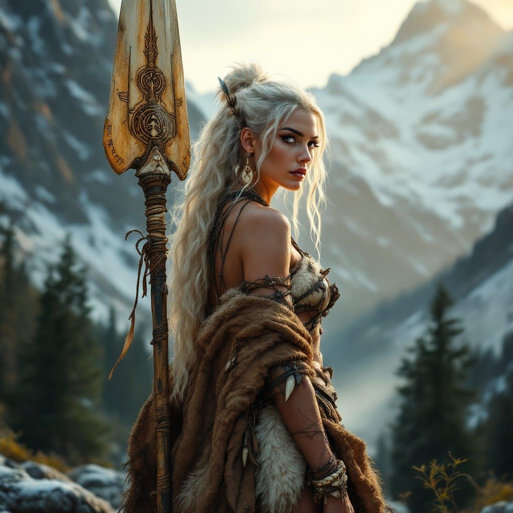 Ethereal Ice Age Barbarian in Primal Splendor