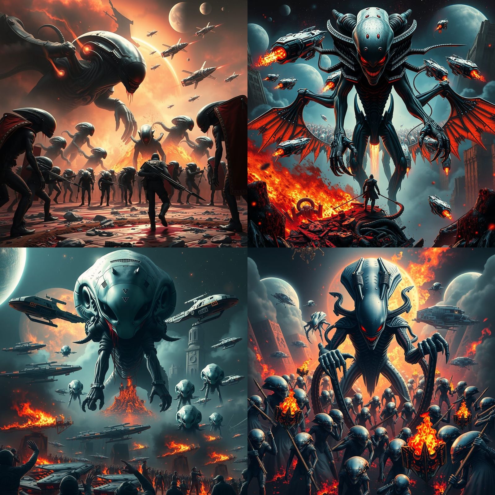 Alien Overlord Metal Band T-Shirt Design