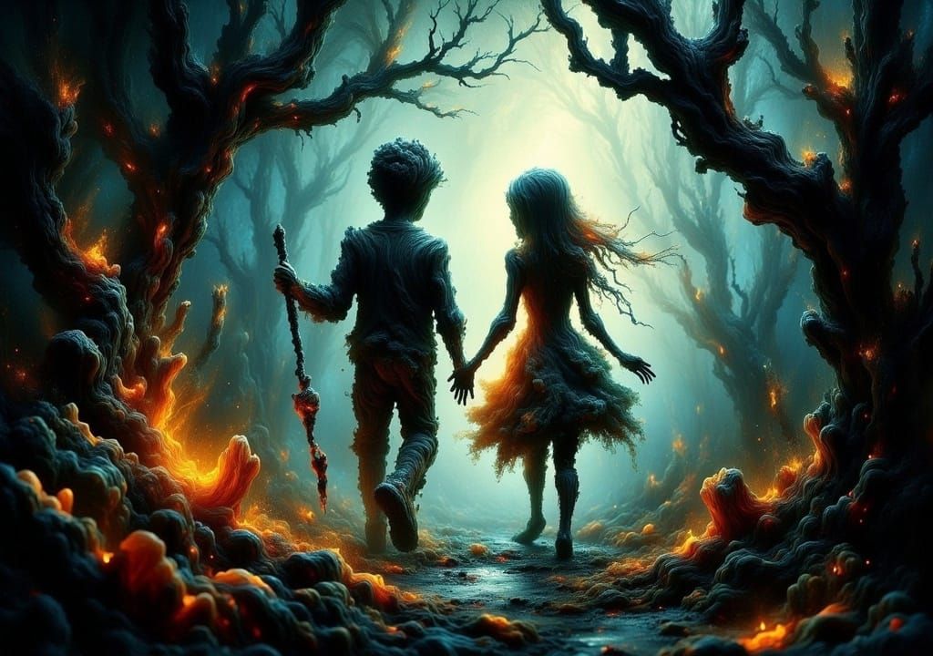 Hansel and Gretel in Eerie Forest