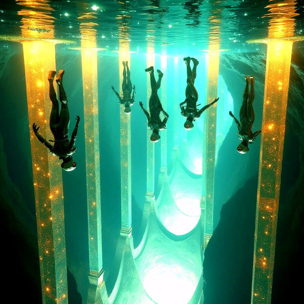 Futuristic Underwater Metropolis in Baroque Space Opera Styl...