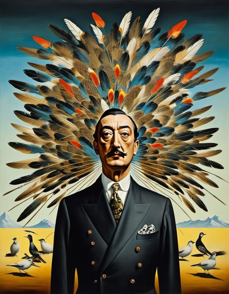 Surreal Bird Landscape in Renaissance Style