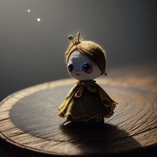 Vibrant Voodoo Doll in Warm, Golden Light