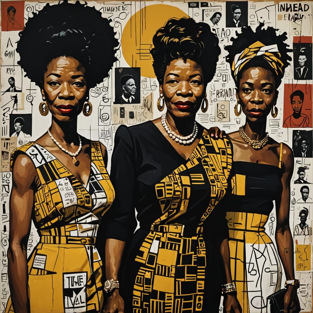 Jazz Legends in African Garb, Basquiat Style