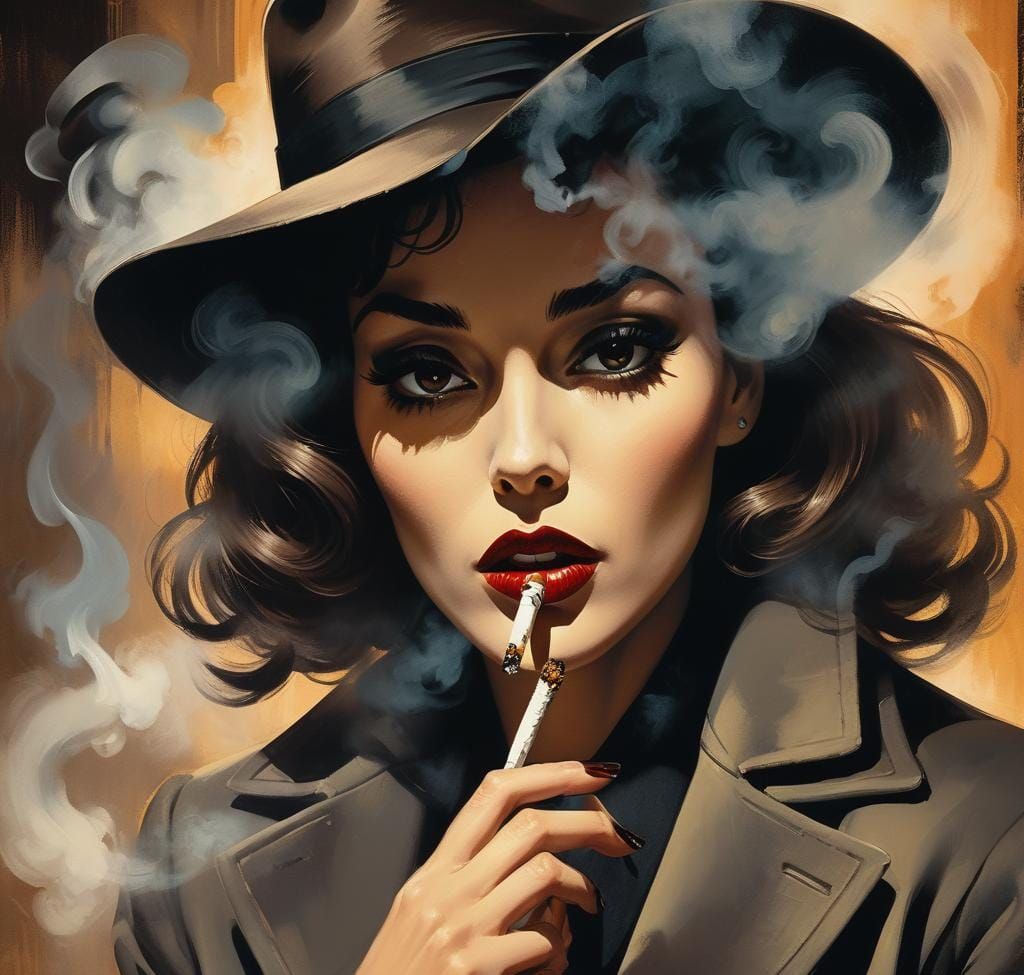 Vintage Portrait of a Transylvanian Cigarette Girl