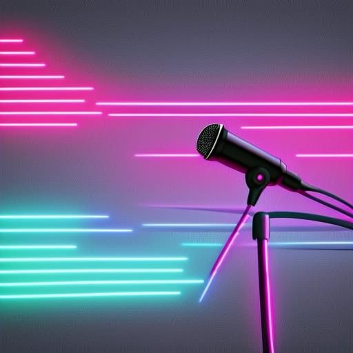 Synthwave Microphone in High Resolution 4K