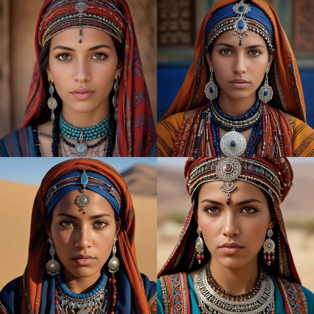 Moroccan Tribal Women in Traditional Attire