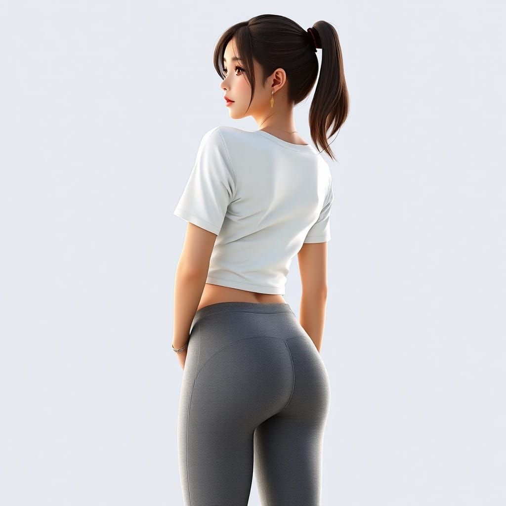 Korean Woman in 3D Anime Art Style