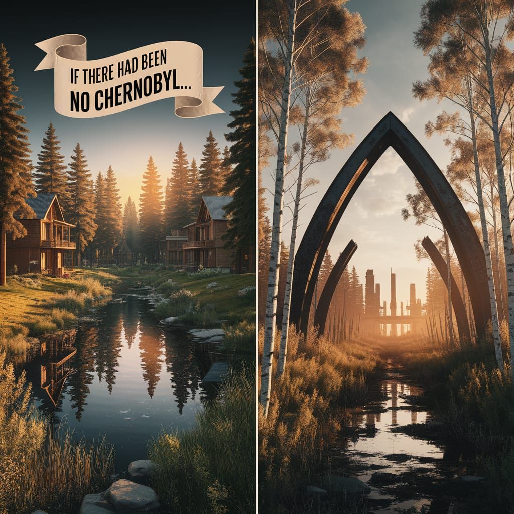 Chernobyl Diptych: Hopeful Reflection in Digital Art