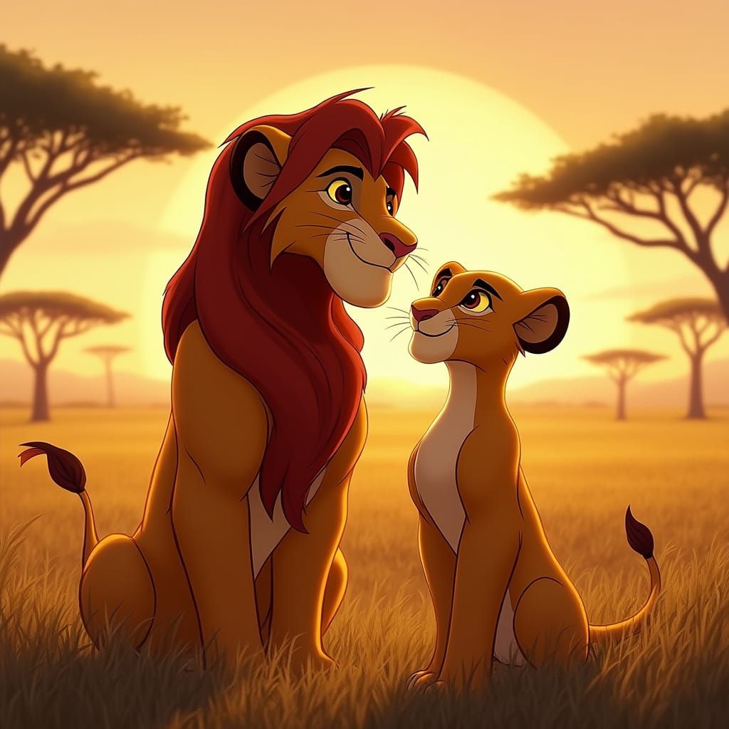Simba and Nala Expecting in the Savannah