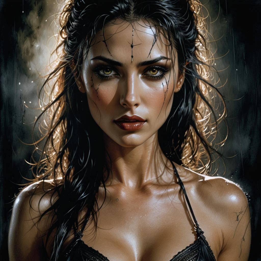 Detailed Portrait of a Sensual Woman in Chiaroscuro