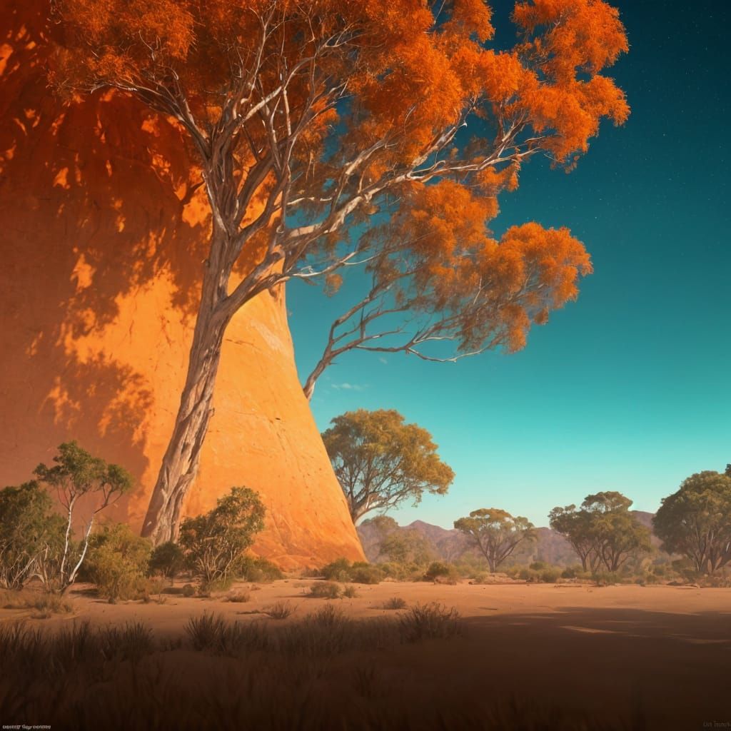 Ethereal Desert Tree in the Australian Outback