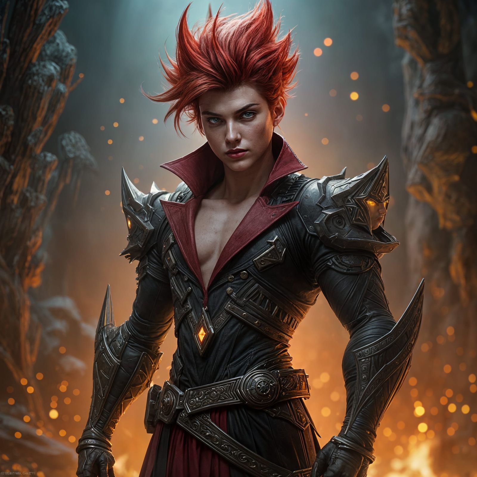 A Young Dragon Prince in Dark Fantasy Style