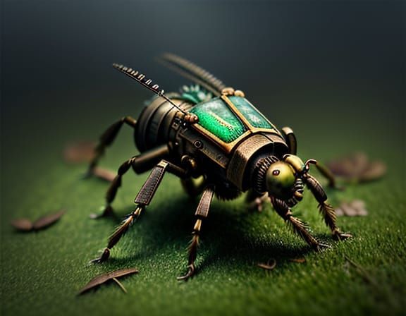 Steampunk Insect in Fog: Macro Photography