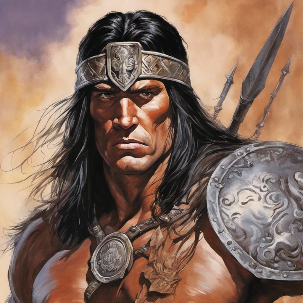 Conan the Barbarian in Fantasy Art Style