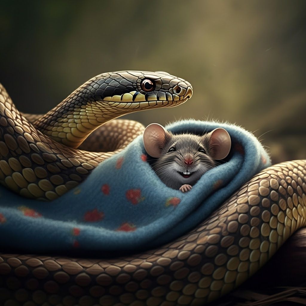 Unlikely Friends - Snake and Mouse 4 of 4