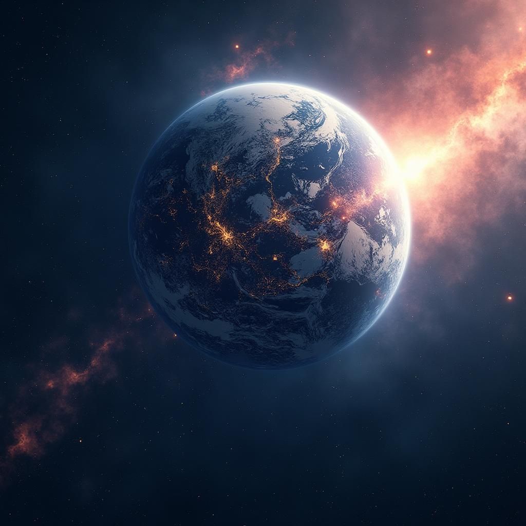 Earth from Deep Space: Hyperrealistic Digital Art