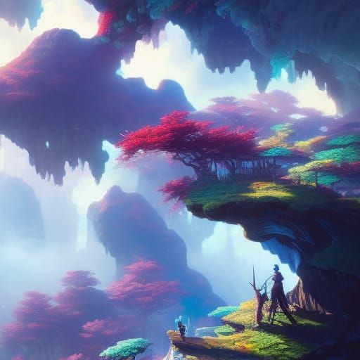 Anime Punk Scene in Digital Illustration Style