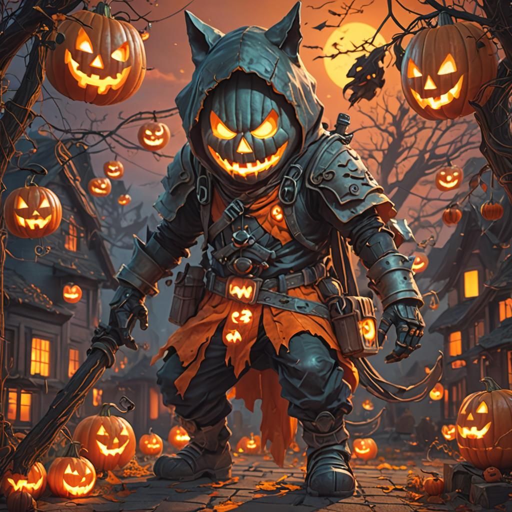 Ghosts Haunt Chat Room at Dusk with Jack-o'-Lanterns