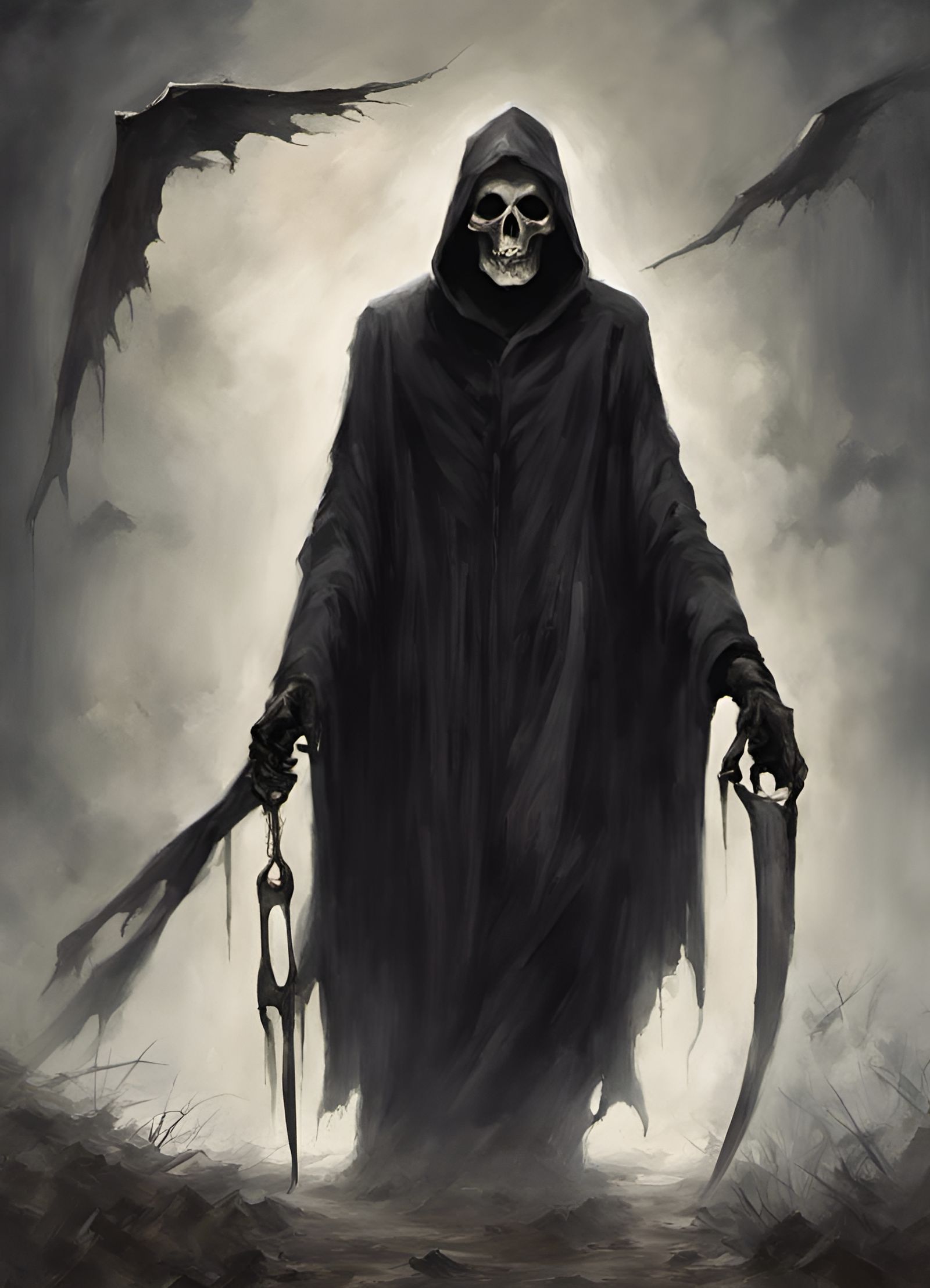 Sinister Grim Reaper Holding a Hand