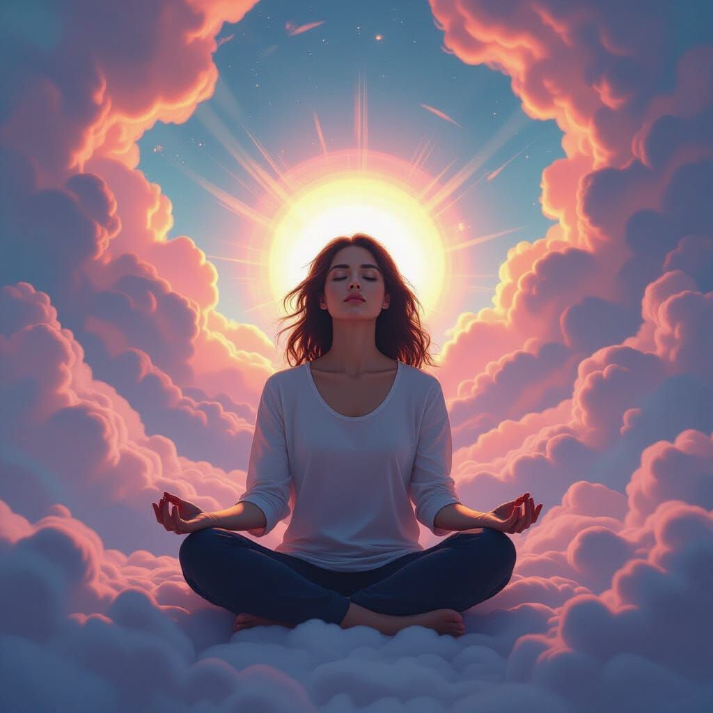 Ethereal Meditation: Mystical Futurism in Digital Art