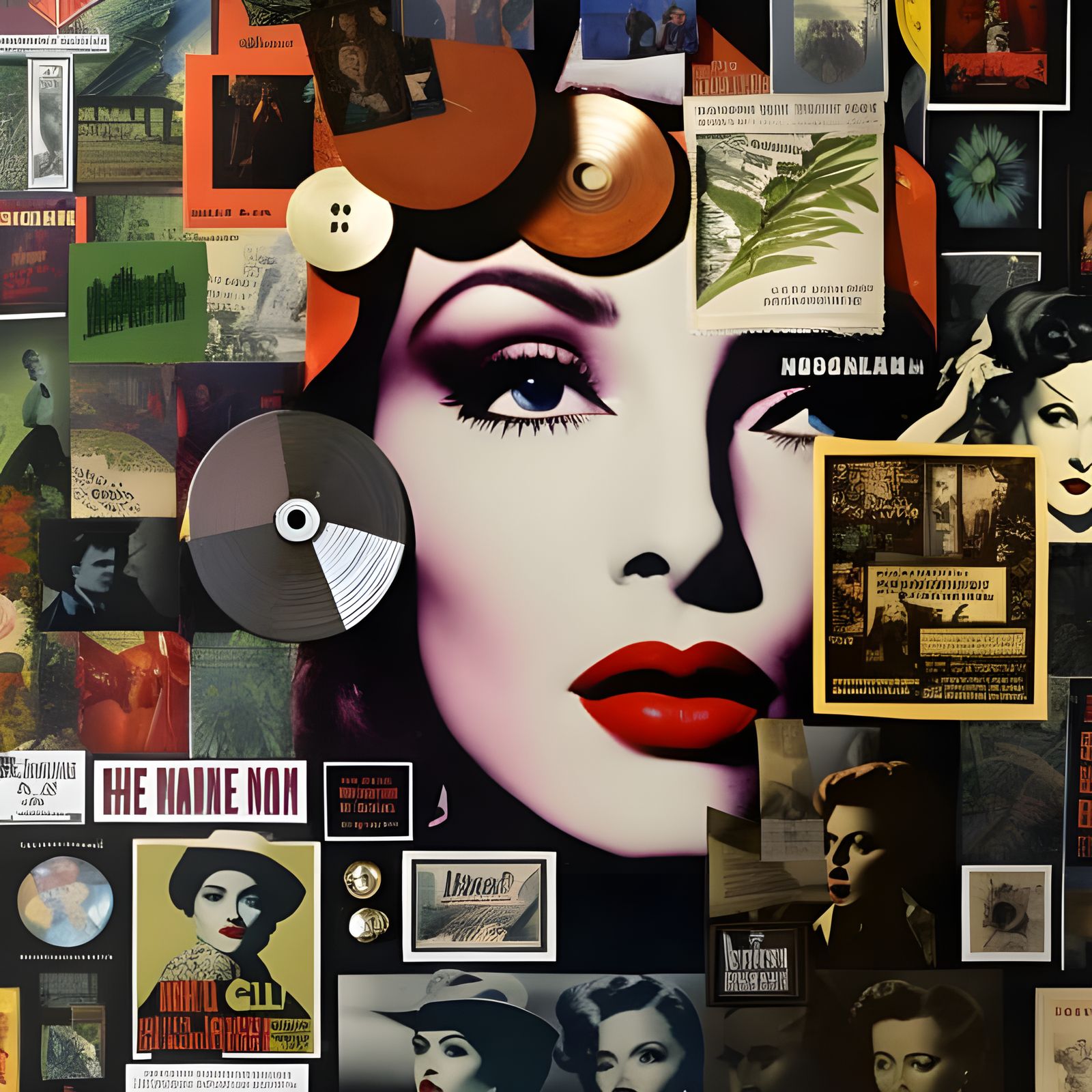 Film Noir Actress Collage Art