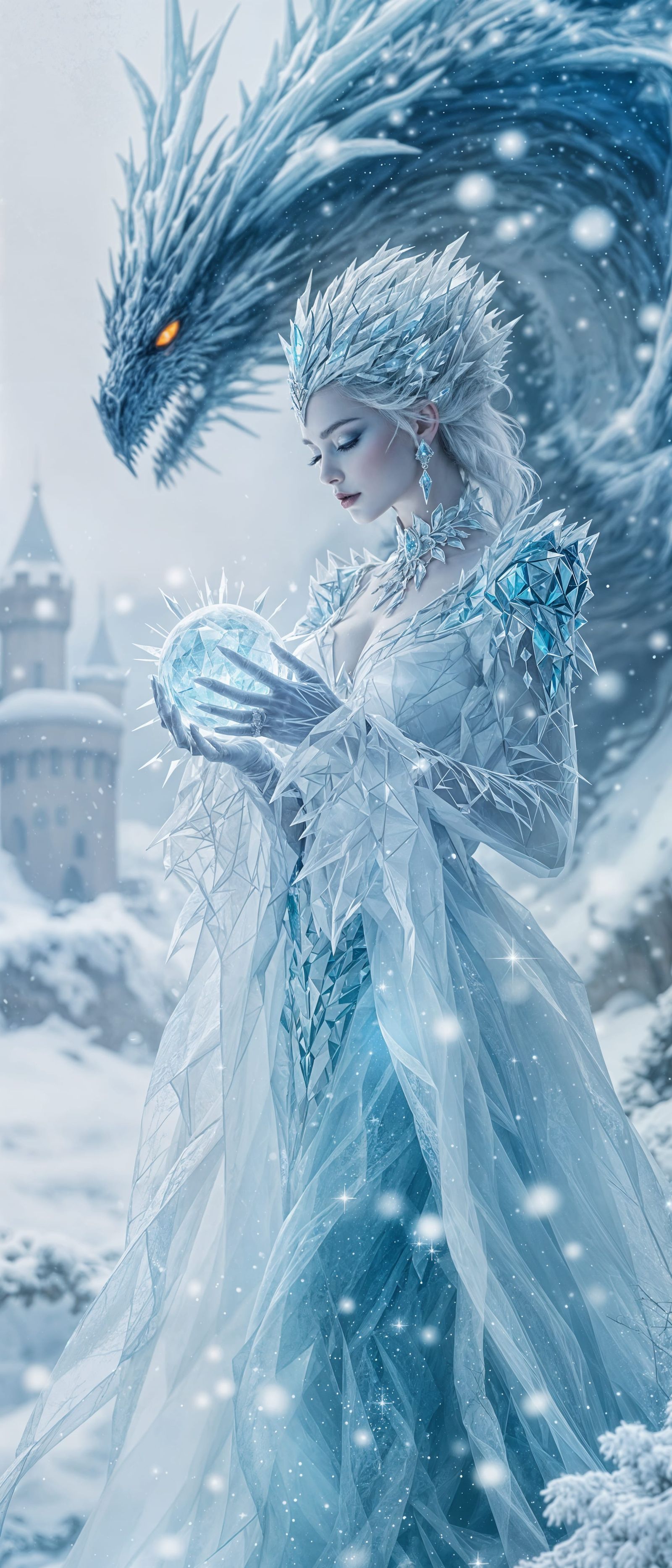 Ethereal Icy Queen in Winter Wonderland