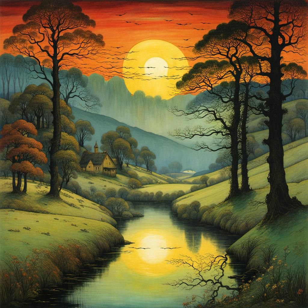 Ethereal Landscape Inspired by Fantasy Art