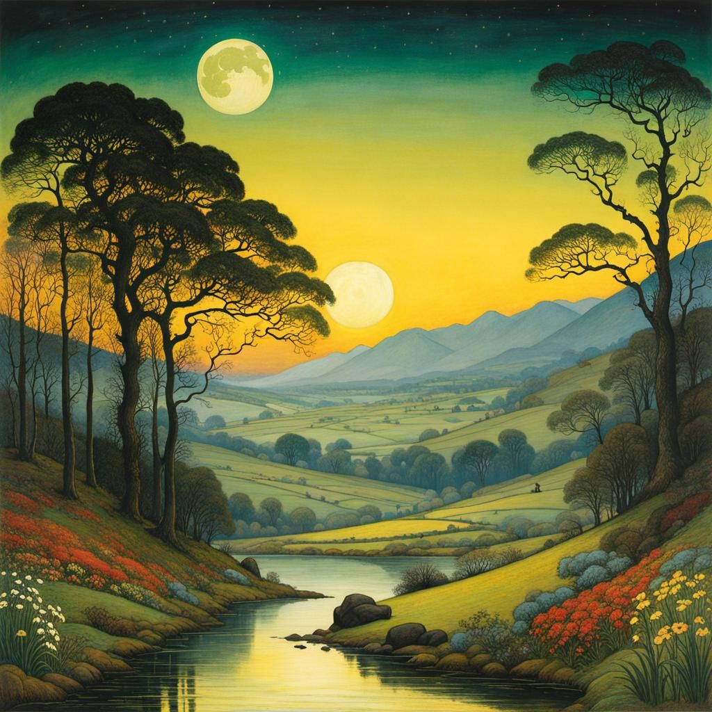 Surreal Landscape Inspired by Fantasy Illustration