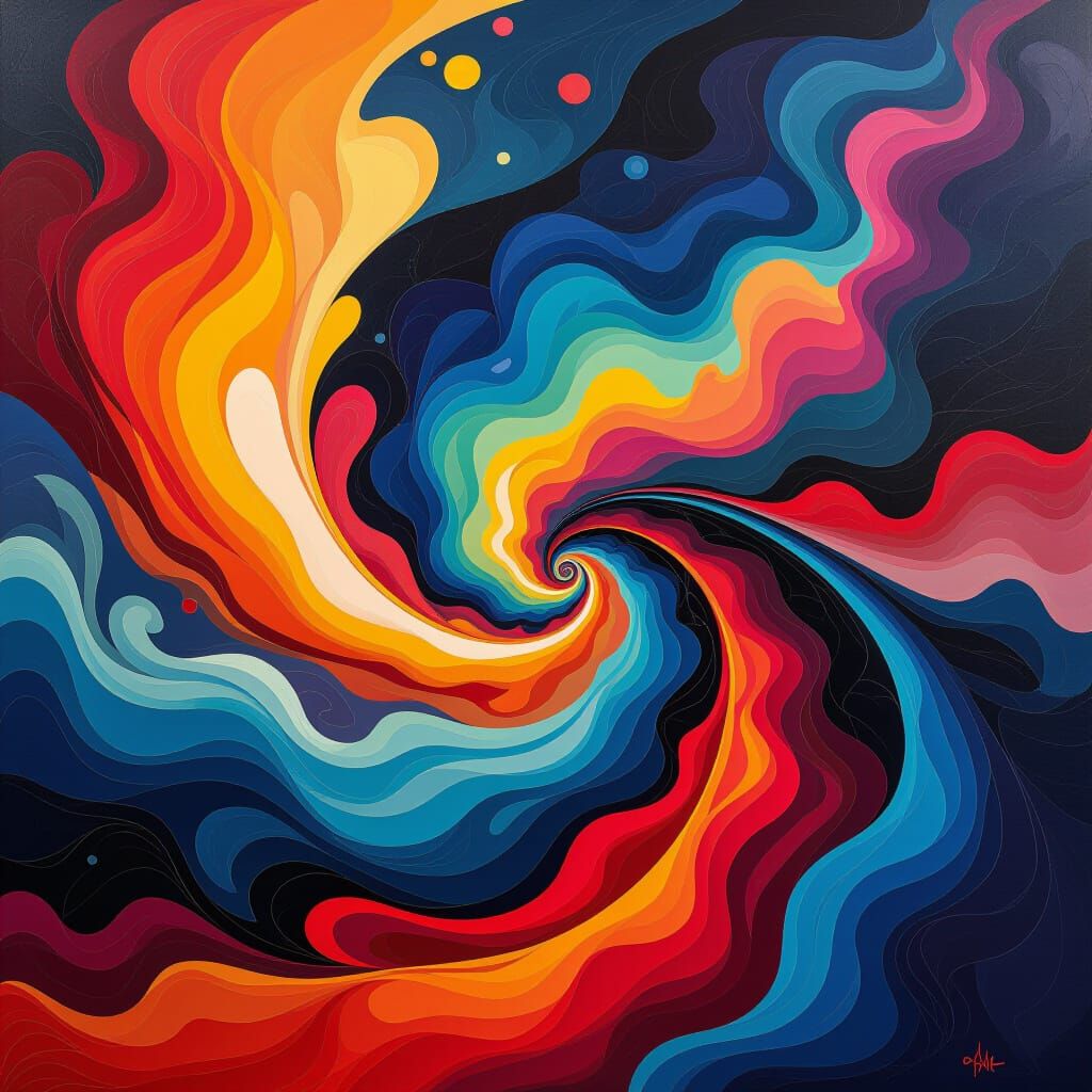 Abstract Composition in Vibrant Digital Art Style