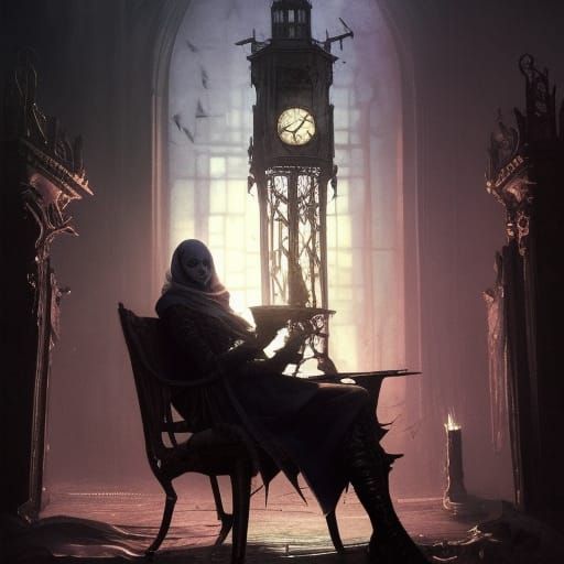 Bloodborne's Maria at Astral Clocktower, Digital Art