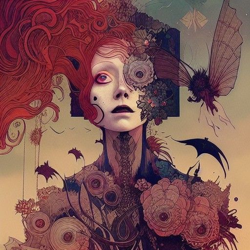 Redhead Queen Portrait in Fantasy Art Style