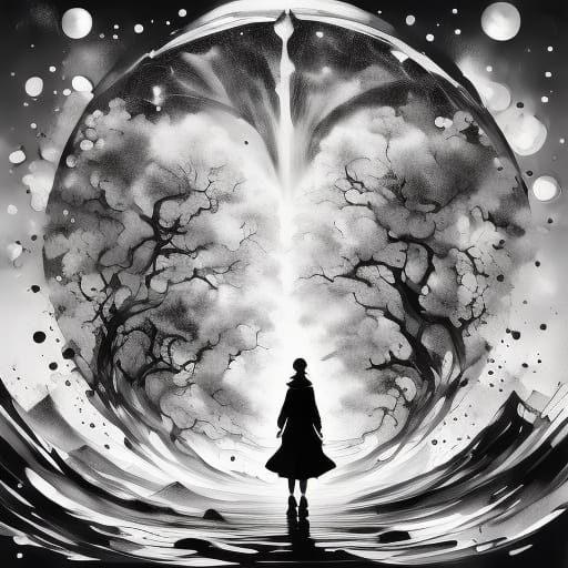 Abstract Rorschach Ink Blot in Black and White