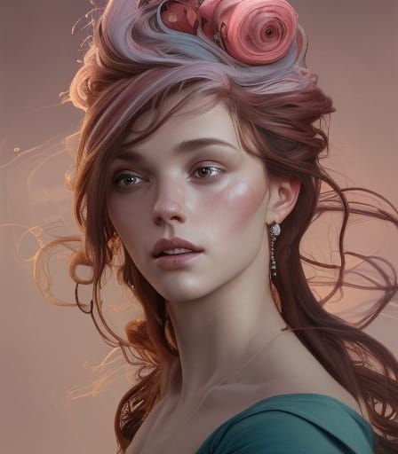 Fairy with Peacocks: Hyperdetailed Fantasy Portrait