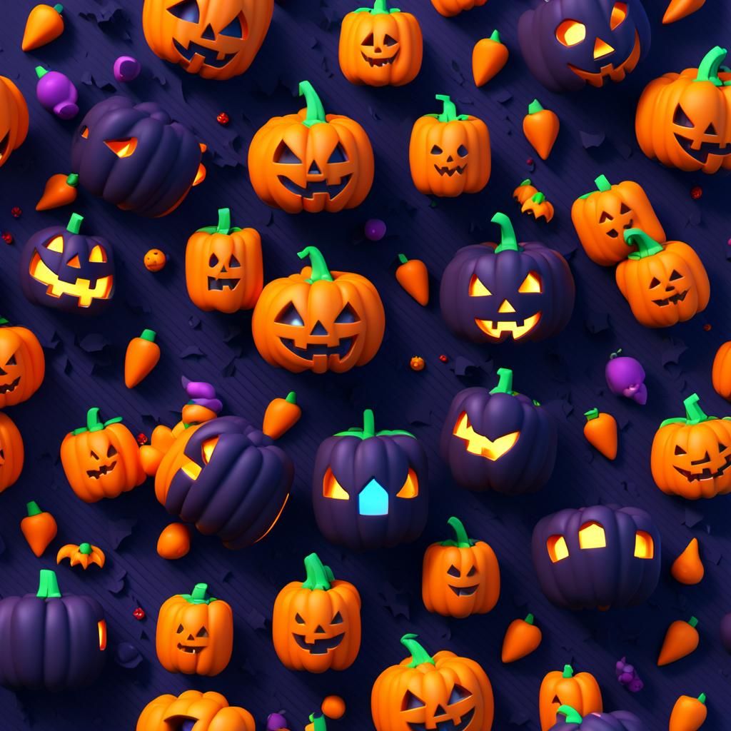 Cute Halloween Music in 8-bit 3D