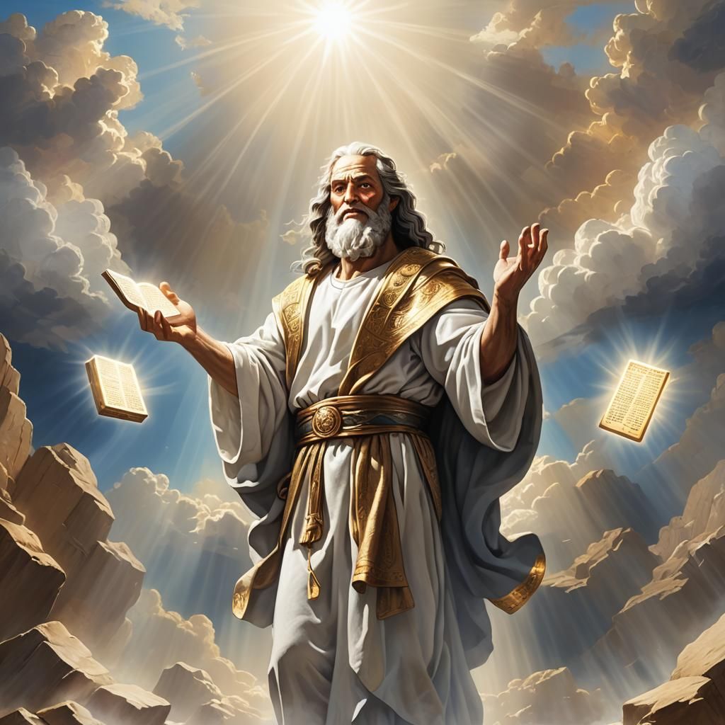 Moses Receives the Ten Commandments in Divine Light