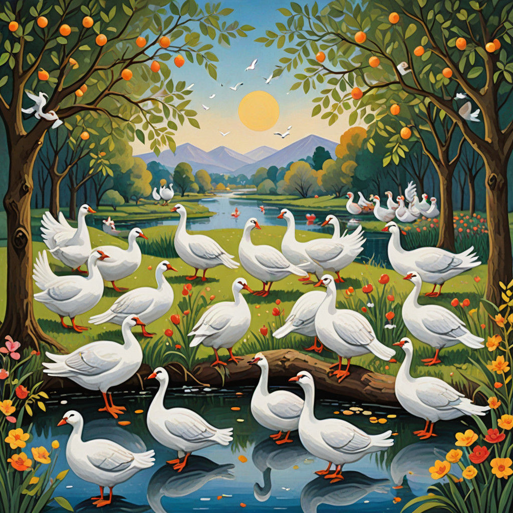 Epic Christmas Masterpiece: A Vibrant Gouache Illustration o...