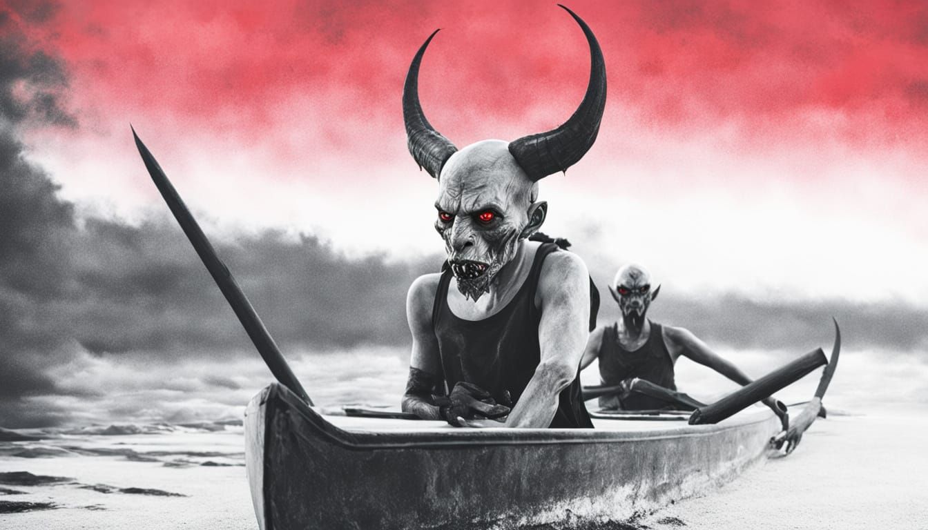 Ominous Demon Portrait in Dark Fantasy Oil Painting